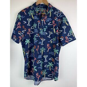 Chubbies Navy Tropical Print Polo Shirt
